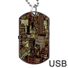 Photo New York City Skyscrapers Dog Tag Usb Flash (two Sides) by Cendanart