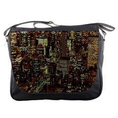 Photo New York City Skyscrapers Messenger Bag by Cendanart