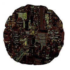 Photo New York City Skyscrapers Large 18  Premium Flano Round Cushions by Cendanart