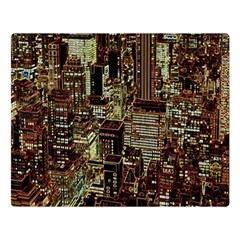 Photo New York City Skyscrapers Two Sides Premium Plush Fleece Blanket (large) by Cendanart