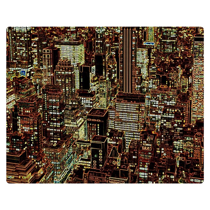 Photo New York City Skyscrapers Premium Plush Fleece Blanket (Medium)