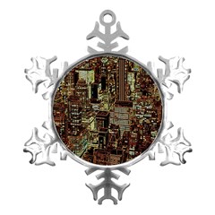 Photo New York City Skyscrapers Metal Small Snowflake Ornament