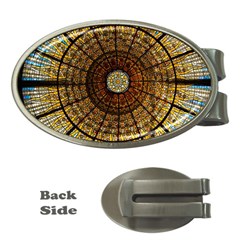 Barcelona Glass Window Stained Glass Money Clips (oval)  by Cendanart