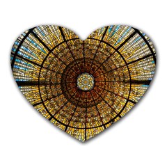 Barcelona Glass Window Stained Glass Heart Mousepad by Cendanart