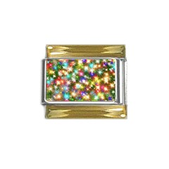 Star Colorful Christmas Abstract Gold Trim Italian Charm (9mm) by Cendanart