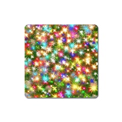 Star Colorful Christmas Abstract Square Magnet by Cendanart