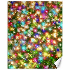 Star Colorful Christmas Abstract Canvas 11  X 14  by Cendanart