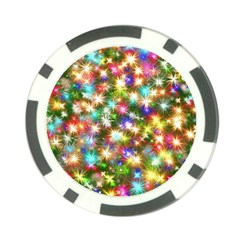 Star Colorful Christmas Abstract Poker Chip Card Guard (10 Pack) by Cendanart