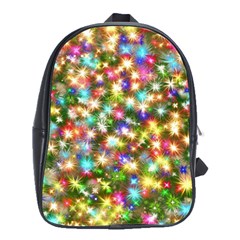 Star Colorful Christmas Abstract School Bag (large) by Cendanart