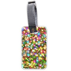 Star Colorful Christmas Abstract Luggage Tag (two Sides) by Cendanart