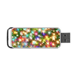 Star Colorful Christmas Abstract Portable Usb Flash (two Sides) by Cendanart