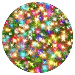 Star Colorful Christmas Abstract Round Trivet