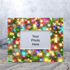 Star Colorful Christmas Abstract White Tabletop Photo Frame 4 x6 