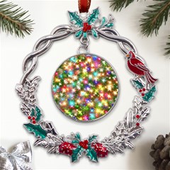 Star Colorful Christmas Abstract Metal X mas Wreath Holly Leaf Ornament