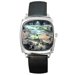 Psychedelic Art Square Metal Watch by Bedest