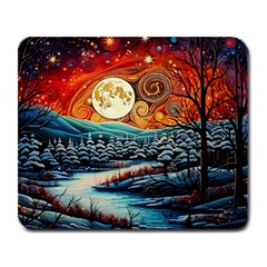 Winter Wonderland Landscape Nature Large Mousepad by Bedest