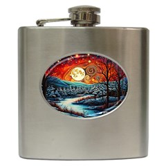 Winter Wonderland Landscape Nature Hip Flask (6 Oz) by Bedest