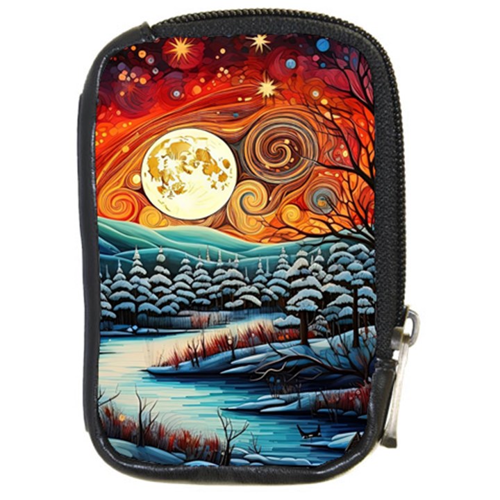 Winter Wonderland Landscape Nature Compact Camera Leather Case