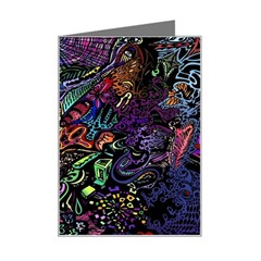 Psychodelic Absract Mini Greeting Card by Bedest