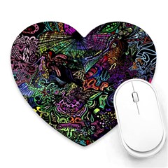 Psychodelic Absract Heart Mousepad by Bedest