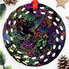 Psychodelic Absract Ornament (round Filigree)