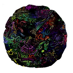 Psychodelic Absract Large 18  Premium Round Cushions by Bedest