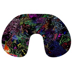 Psychodelic Absract Travel Neck Pillow by Bedest