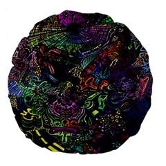 Psychodelic Absract Large 18  Premium Flano Round Cushions by Bedest