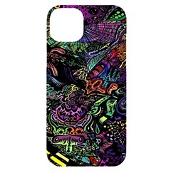 Psychodelic Absract Iphone 14 Plus Black Uv Print Case by Bedest