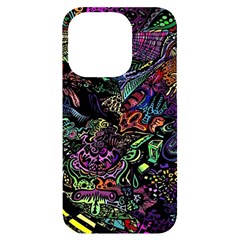 Psychodelic Absract Iphone 14 Pro Black Uv Print Case by Bedest