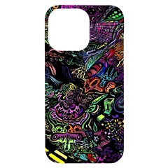 Psychodelic Absract Iphone 14 Pro Max Black Uv Print Case by Bedest