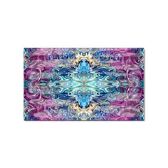 Magenta On Cobalt Arabesque Sticker Rectangular (100 Pack) by kaleidomarblingart