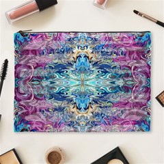 Magenta On Cobalt Arabesque Cosmetic Bag (xl) by kaleidomarblingart