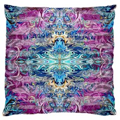 Magenta On Cobalt Arabesque Standard Premium Plush Fleece Cushion Case (two Sides) by kaleidomarblingart