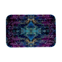 Magenta On Cobalt Arabesque Open Lid Metal Box (silver)   by kaleidomarblingart