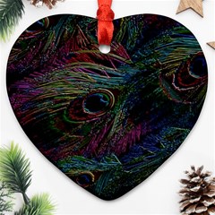 Peacock Feather Paradise Ornament (heart)