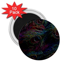 Peacock Feather Paradise 2 25  Magnets (10 Pack)  by Cendanart