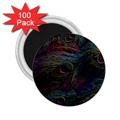 Peacock Feather Paradise 2 25  Magnets (100 Pack)  by Cendanart