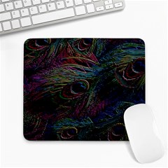 Peacock Feather Paradise Large Mousepad by Cendanart