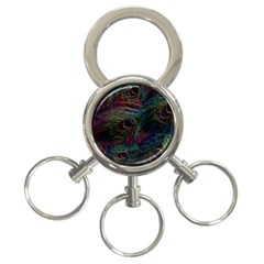 Peacock Feather Paradise 3-ring Key Chain by Cendanart