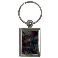 Peacock Feather Paradise Key Chain (rectangle) by Cendanart