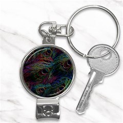 Peacock Feather Paradise Nail Clippers Key Chain by Cendanart