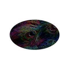 Peacock Feather Paradise Sticker (oval) by Cendanart