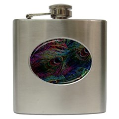 Peacock Feather Paradise Hip Flask (6 Oz) by Cendanart