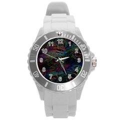 Star Galaxy Chrismas Xmas Ugly Round Plastic Sport Watch (l)