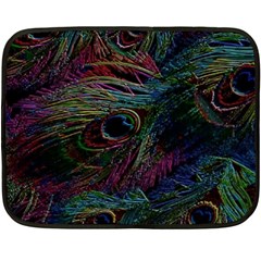 Peacock Feather Paradise Two Sides Fleece Blanket (mini)