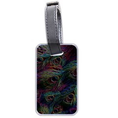 Peacock Feather Paradise Luggage Tag (two Sides) by Cendanart