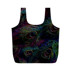 Peacock Feather Paradise Full Print Recycle Bag (m) by Cendanart