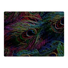 Peacock Feather Paradise Two Sides Premium Plush Fleece Blanket (mini) by Cendanart