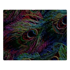 Peacock Feather Paradise Two Sides Premium Plush Fleece Blanket (large) by Cendanart